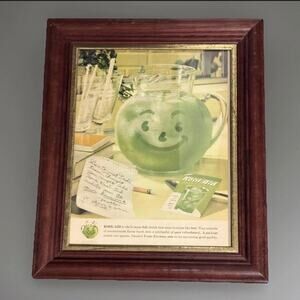 Framed Vintage 1950s Kool-Aid Magazine Advertisement Authentic Double-Sided